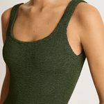 Hunza G Square Neck One-Piece - Metallic Khaki