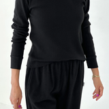 Le Bon Shoppe Pointelle Fundamental Tee - Black