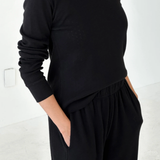 Le Bon Shoppe Pointelle Fundamental Tee - Black