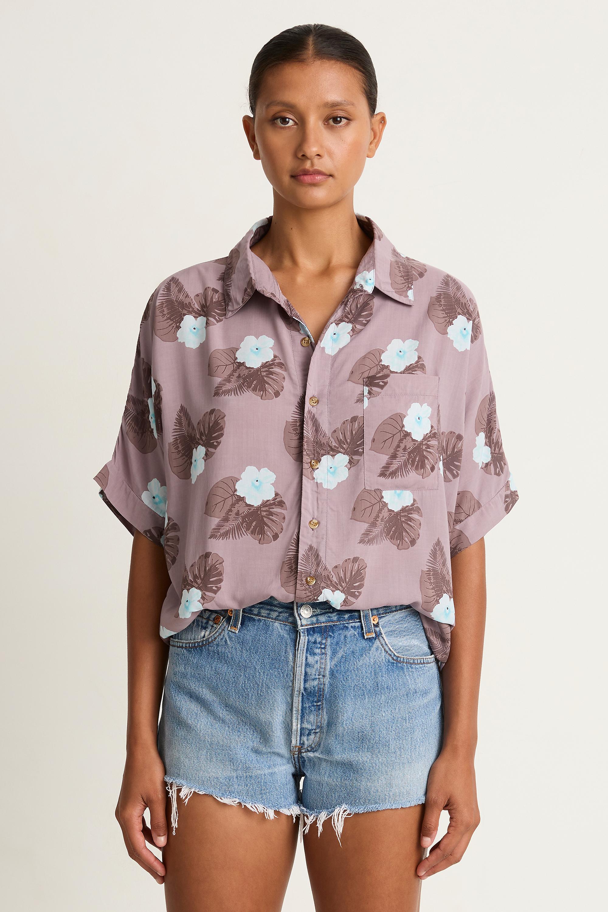 Mai Dylan Top - Blue Hibiscus