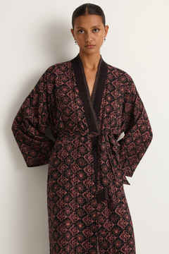 Natalie Martin Diane Smoking Jacket - Fleur-De-Lis Black