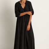 Natalie Martin Silk Fiore Maxi - Black