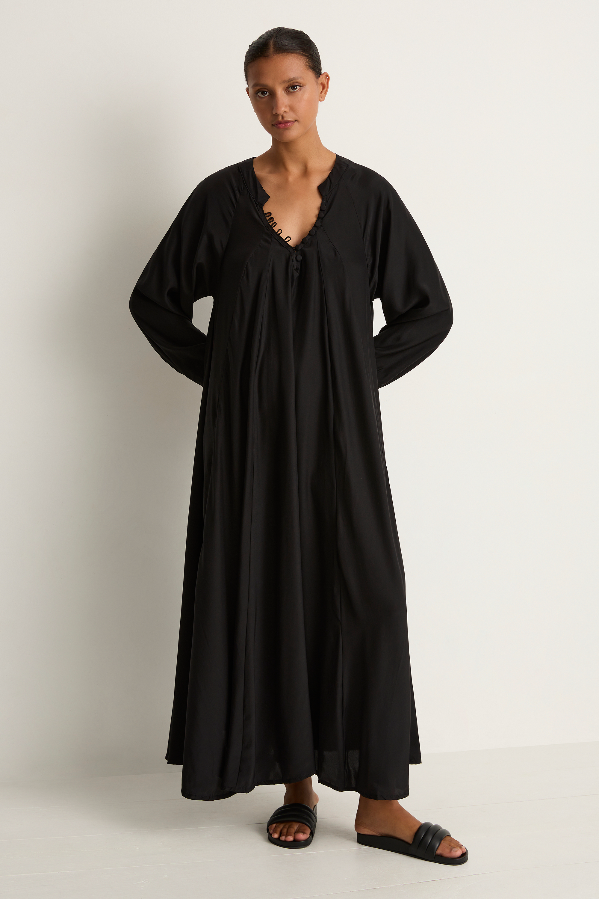 Natalie Martin Silk Fiore Maxi - Black