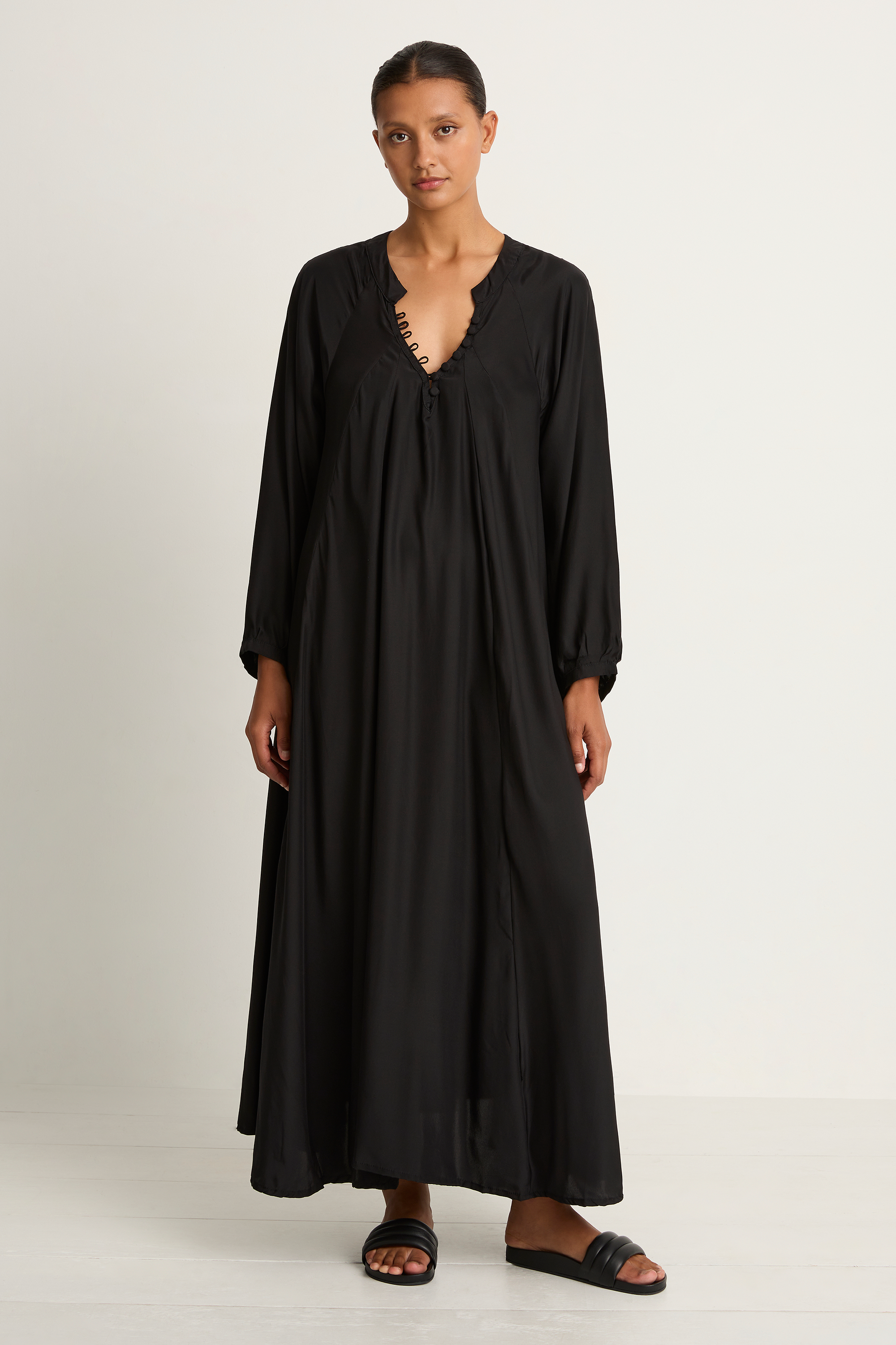 Natalie Martin Silk Fiore Maxi - Black