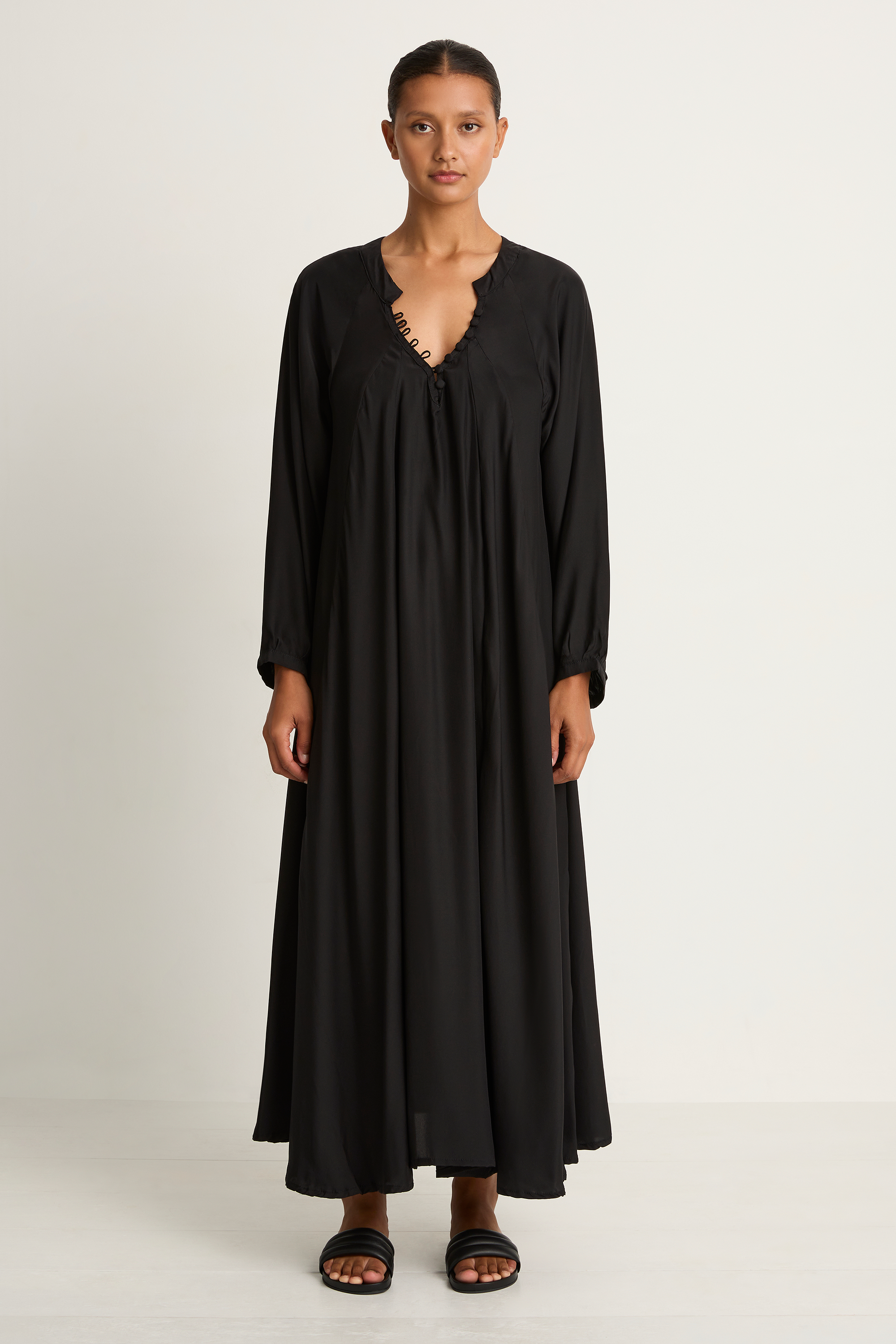 Natalie Martin Silk Fiore Maxi - Black