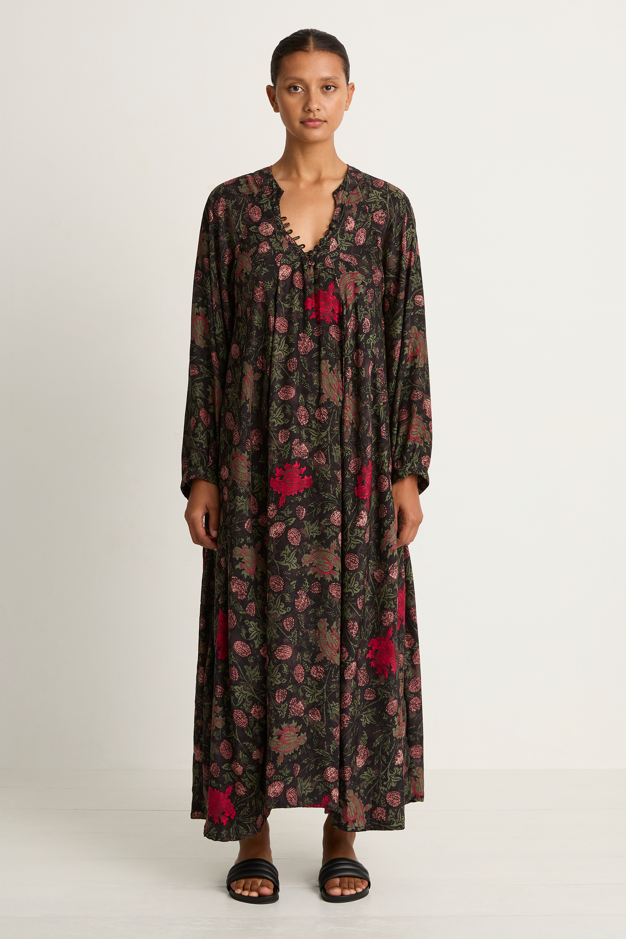 Natalie Martin Silk Fiore Maxi - Lehua Black