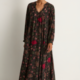 Natalie Martin Silk Fiore Maxi - Lehua Black