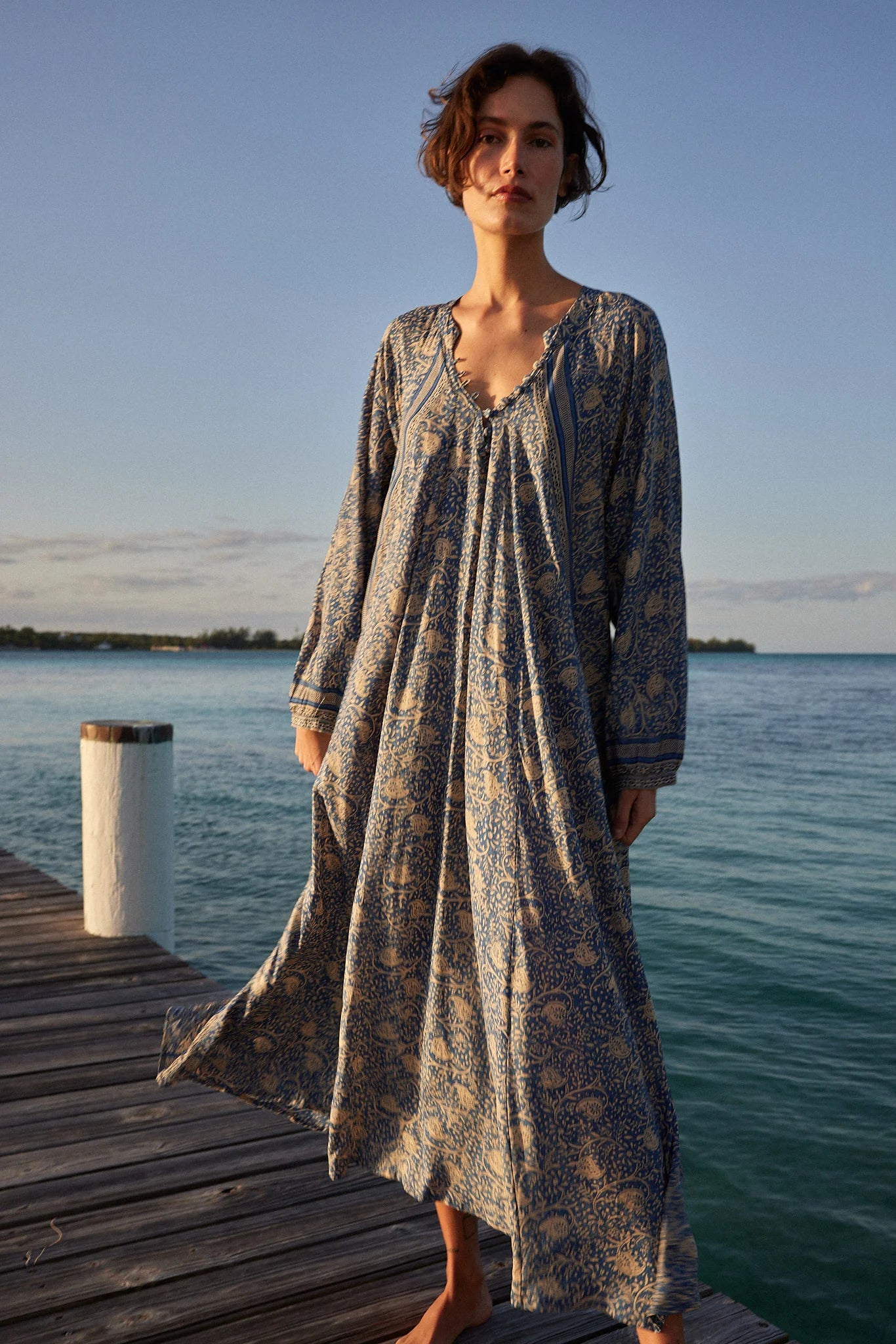 Natalie Martin Fiore Maxi - Water Lily Blue