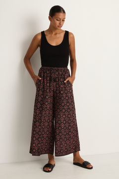 Natalie Martin Lauren Pant - Fleur-De-Lis Black