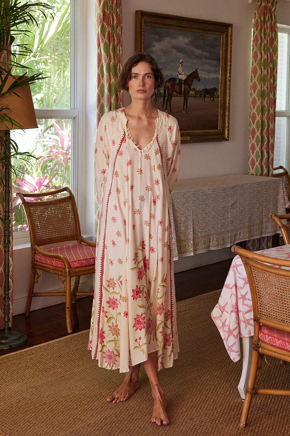 Natalie Martin Silk Fiore Maxi - Starflower Cream