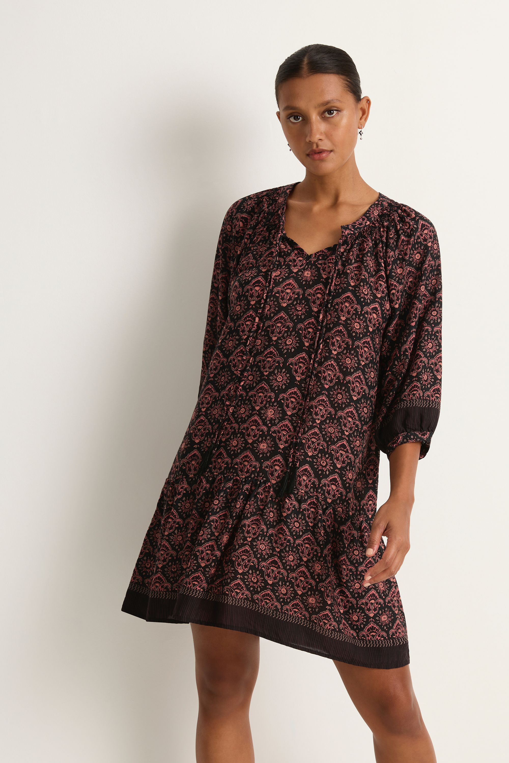 Natalie Martin Stevie Dress - Fleur-De-Lis Black