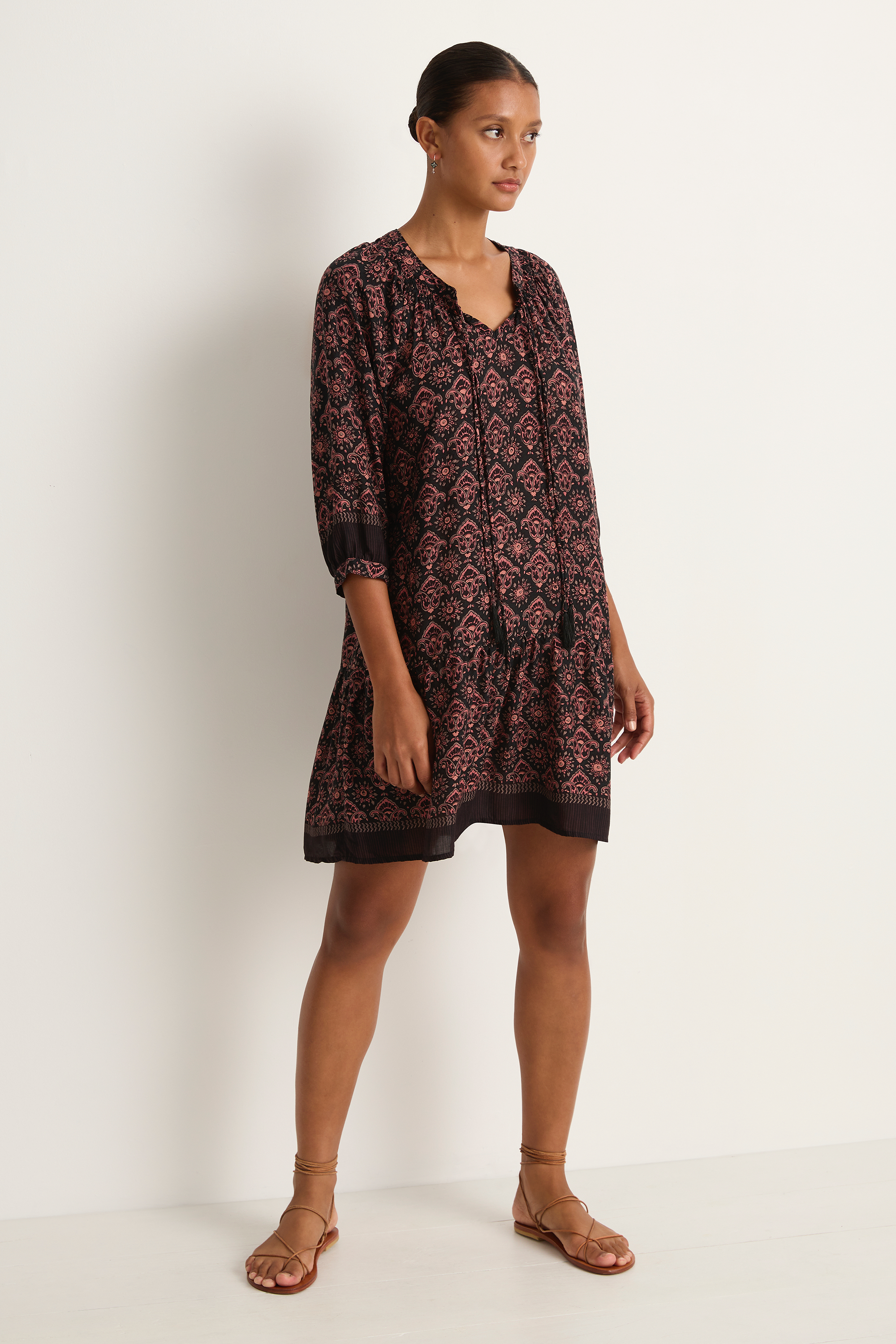 Natalie Martin Stevie Dress - Fleur-De-Lis Black