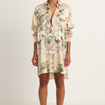 Olivia Von Halle Celeste Cream Floral Nightshirt - Tirtoff