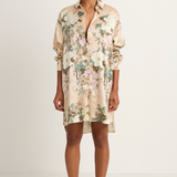 Olivia Von Halle Celeste Cream Floral Nightshirt - Tirtoff