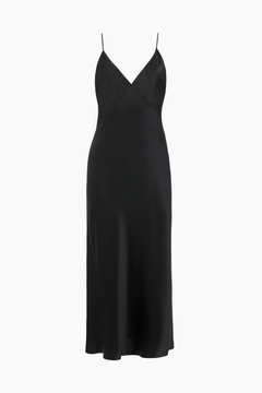 Olivia Von Halle Issa Silk Satin Slip Dress - Black