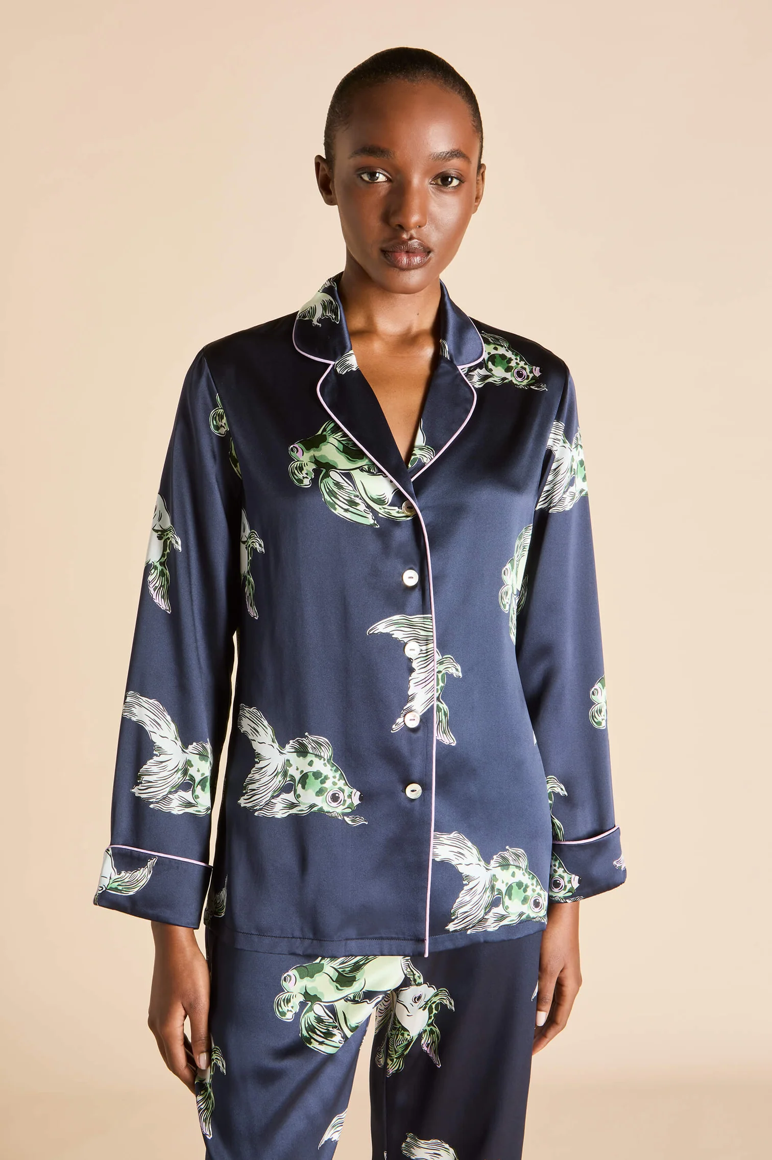 Olivia Von Halle Lila Silk Pajamas - Caspian