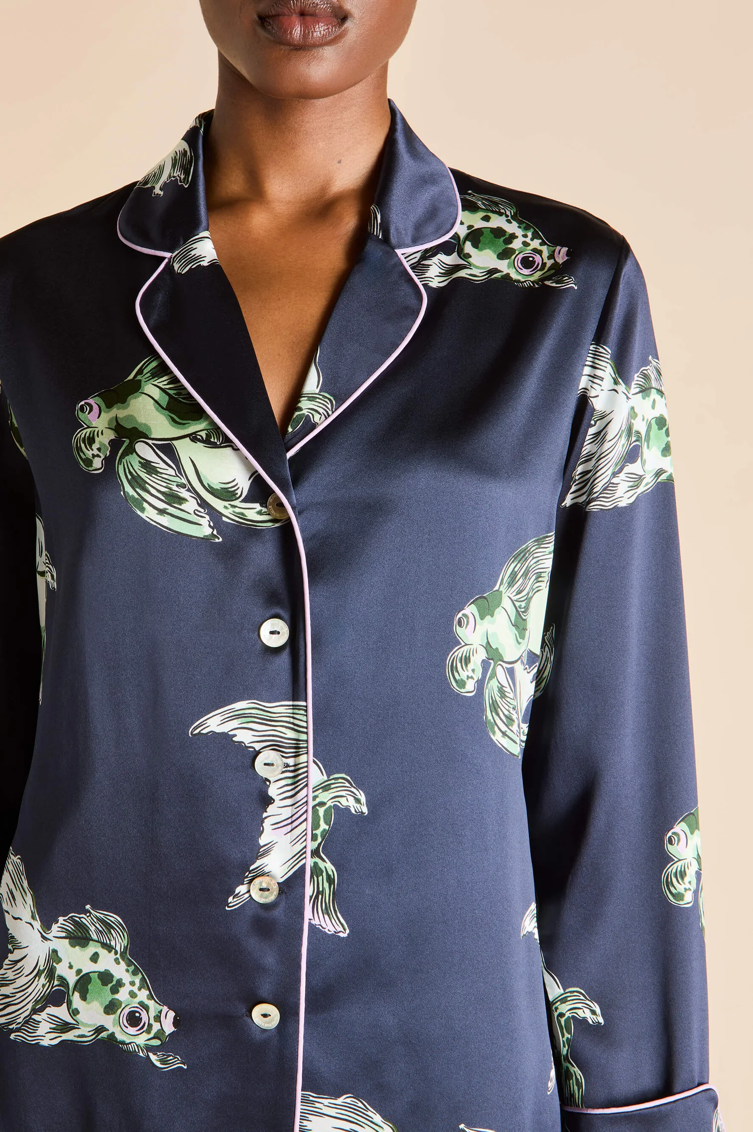 Olivia Von Halle Lila Silk Pajamas - Caspian