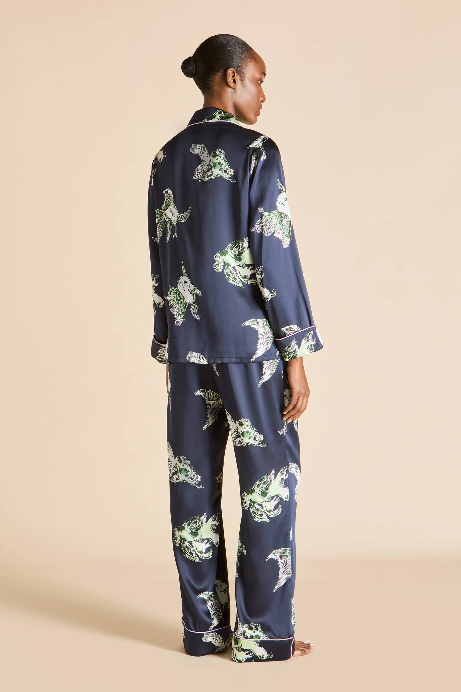 Olivia Von Halle Lila Silk Pajamas - Caspian