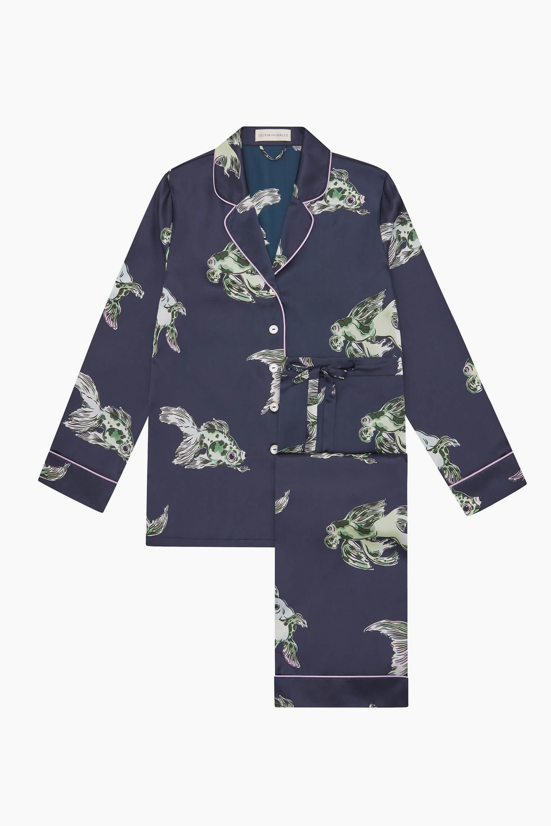 Olivia Von Halle Lila Silk Pajamas - Caspian