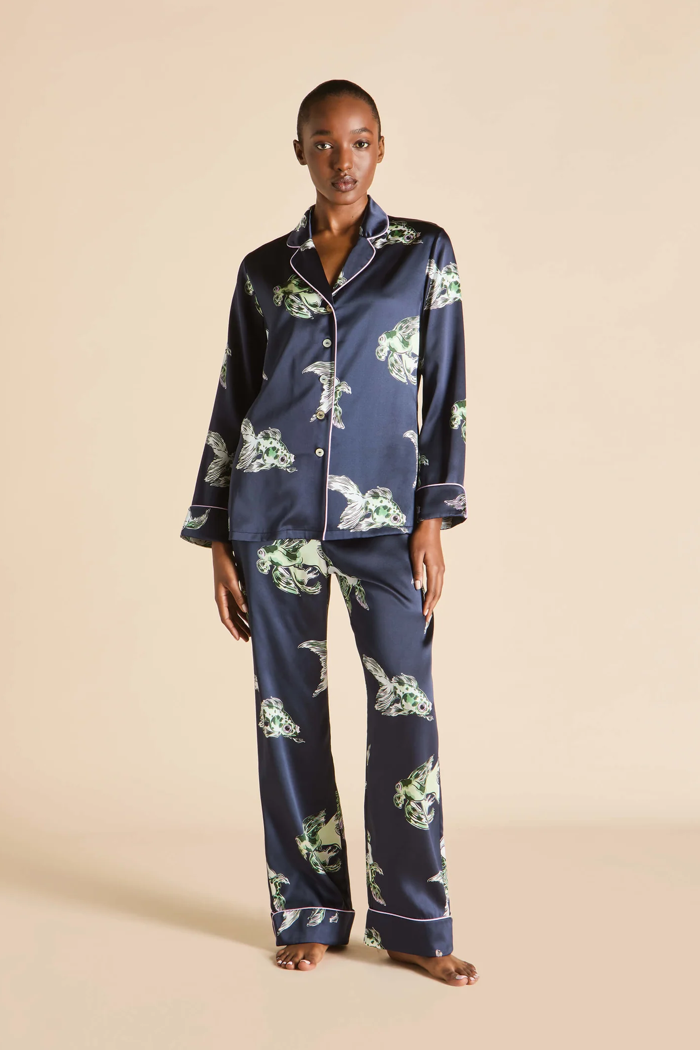 Olivia Von Halle Lila Silk Pajamas - Caspian