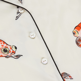 Olivia Von Halle Lila Silk Pajamas - Cora Ivory Goldfish