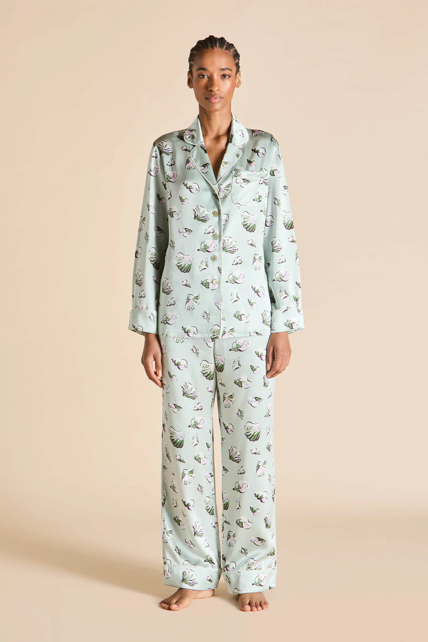 Olivia Von Halle Lila Silk Pajamas - Cowrie