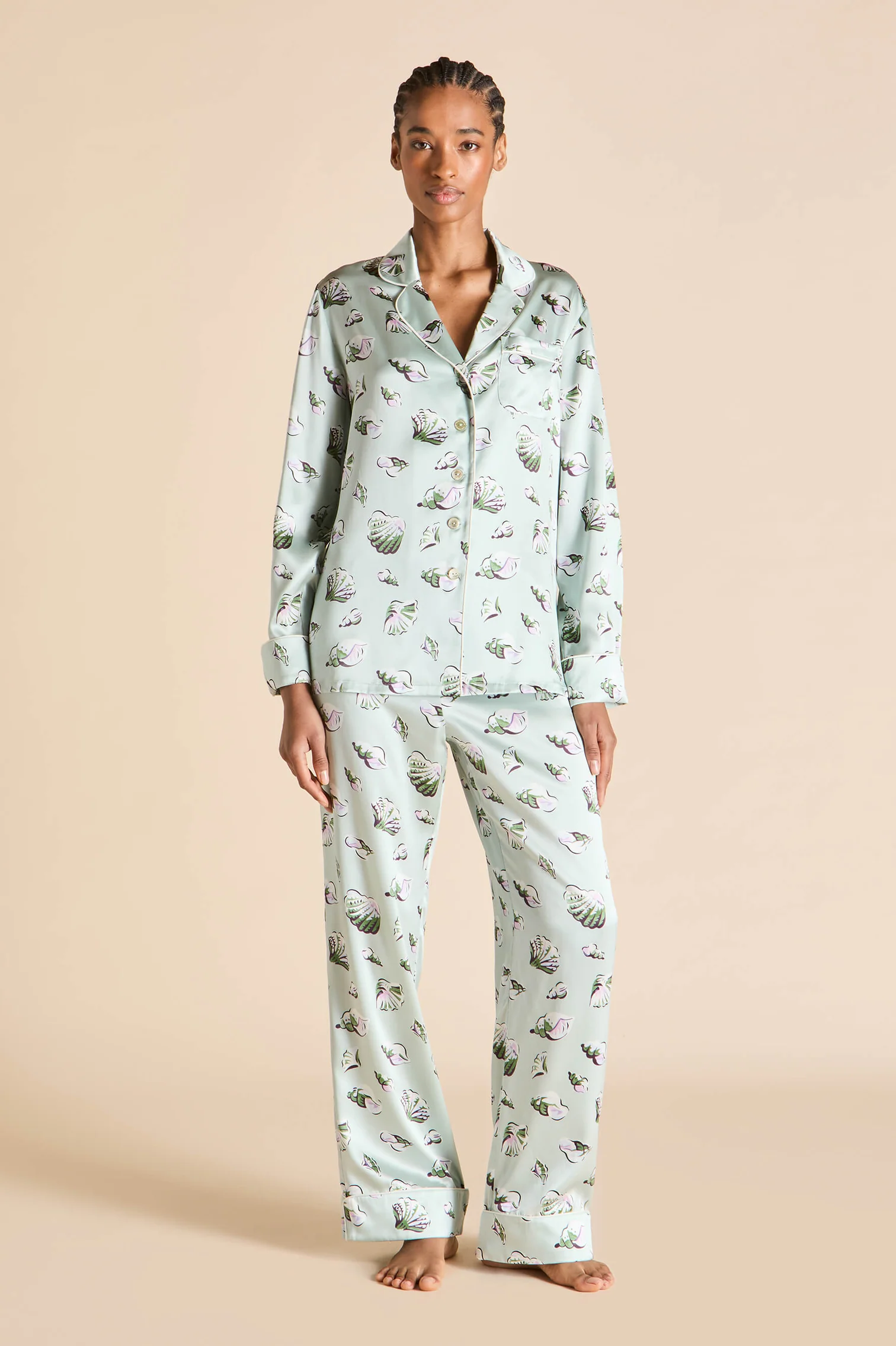 Olivia Von Halle Lila Silk Pajamas - Cowrie