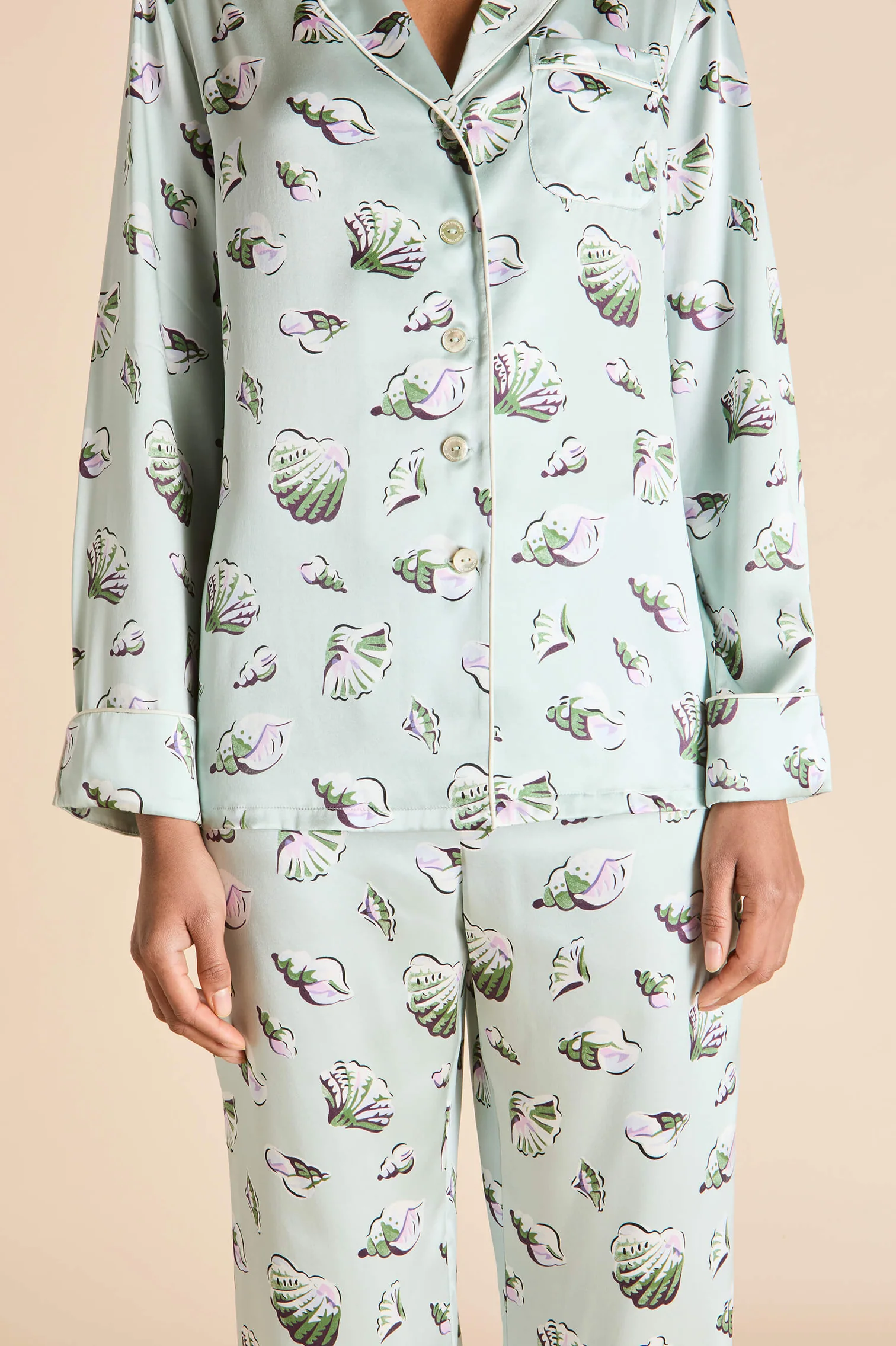 Olivia Von Halle Lila Silk Pajamas - Cowrie