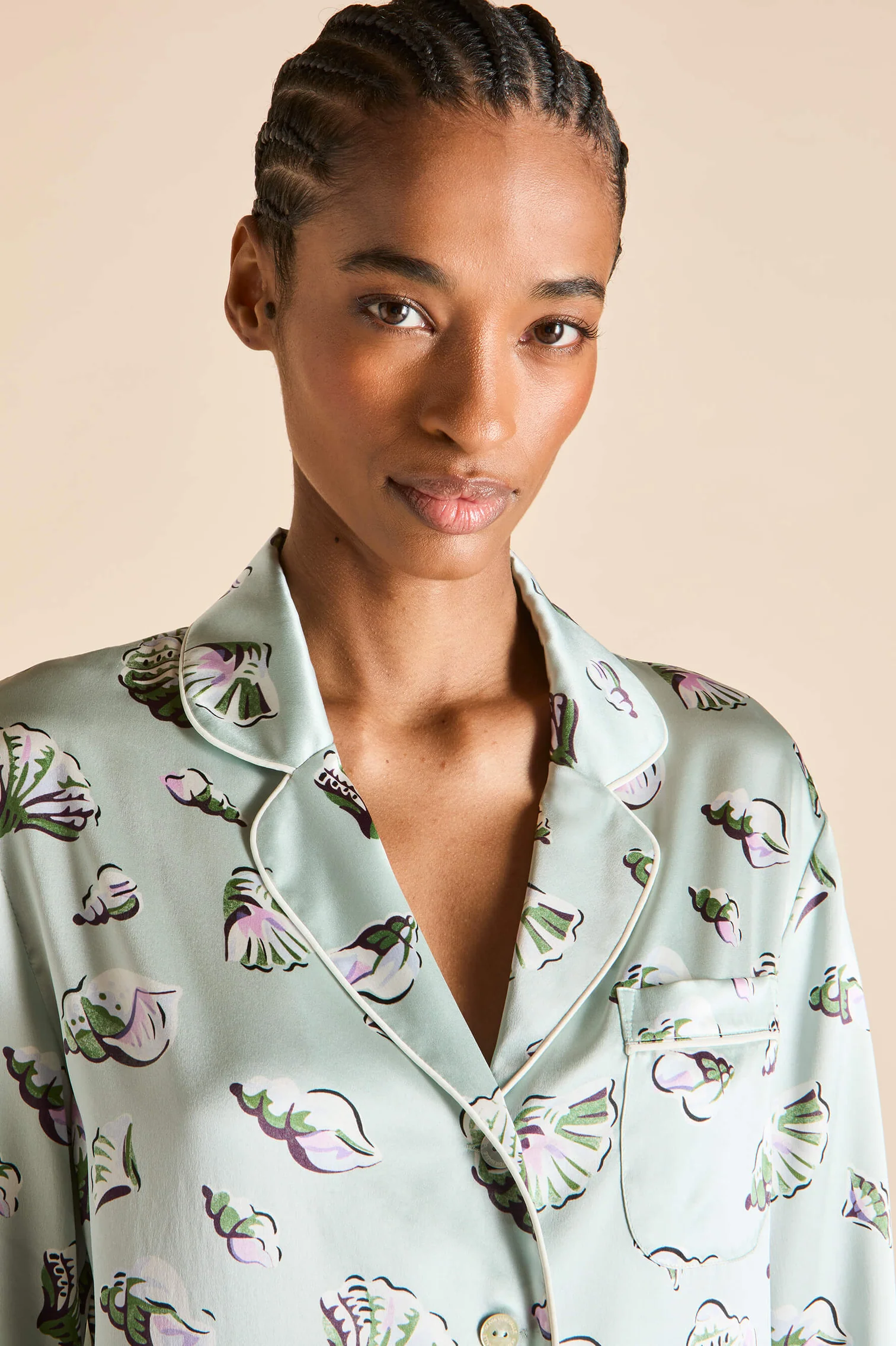 Olivia Von Halle Lila Silk Pajamas - Cowrie