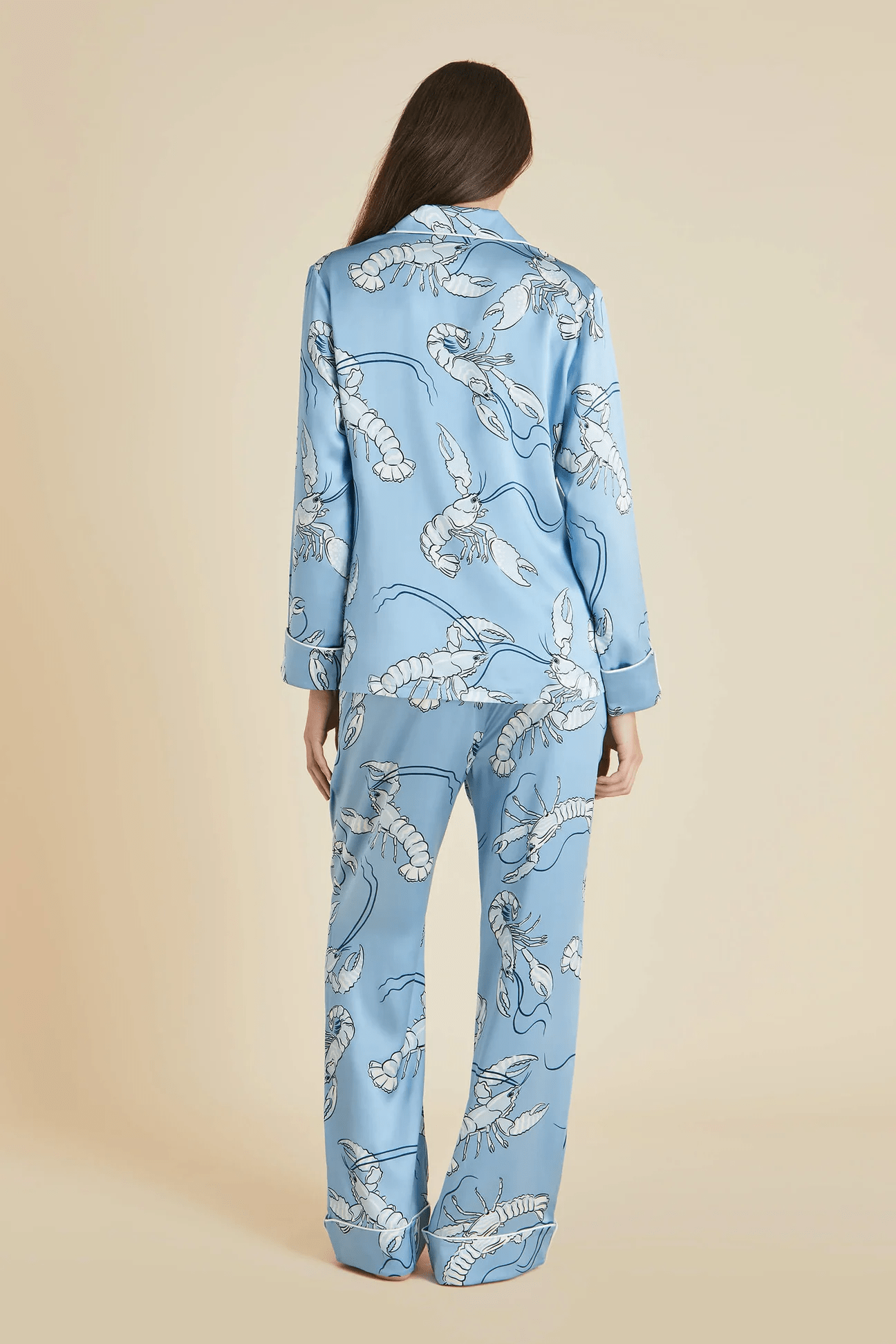 Olivia Von Halle Lila Silk Pajamas - Poseidon