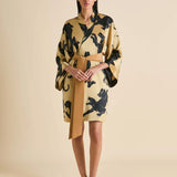 Olivia Von Halle Mimi robe - Perriand Gold Panther