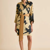 Olivia Von Halle Mimi robe - Perriand Gold Panther