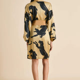 Olivia Von Halle Mimi robe - Perriand Gold Panther