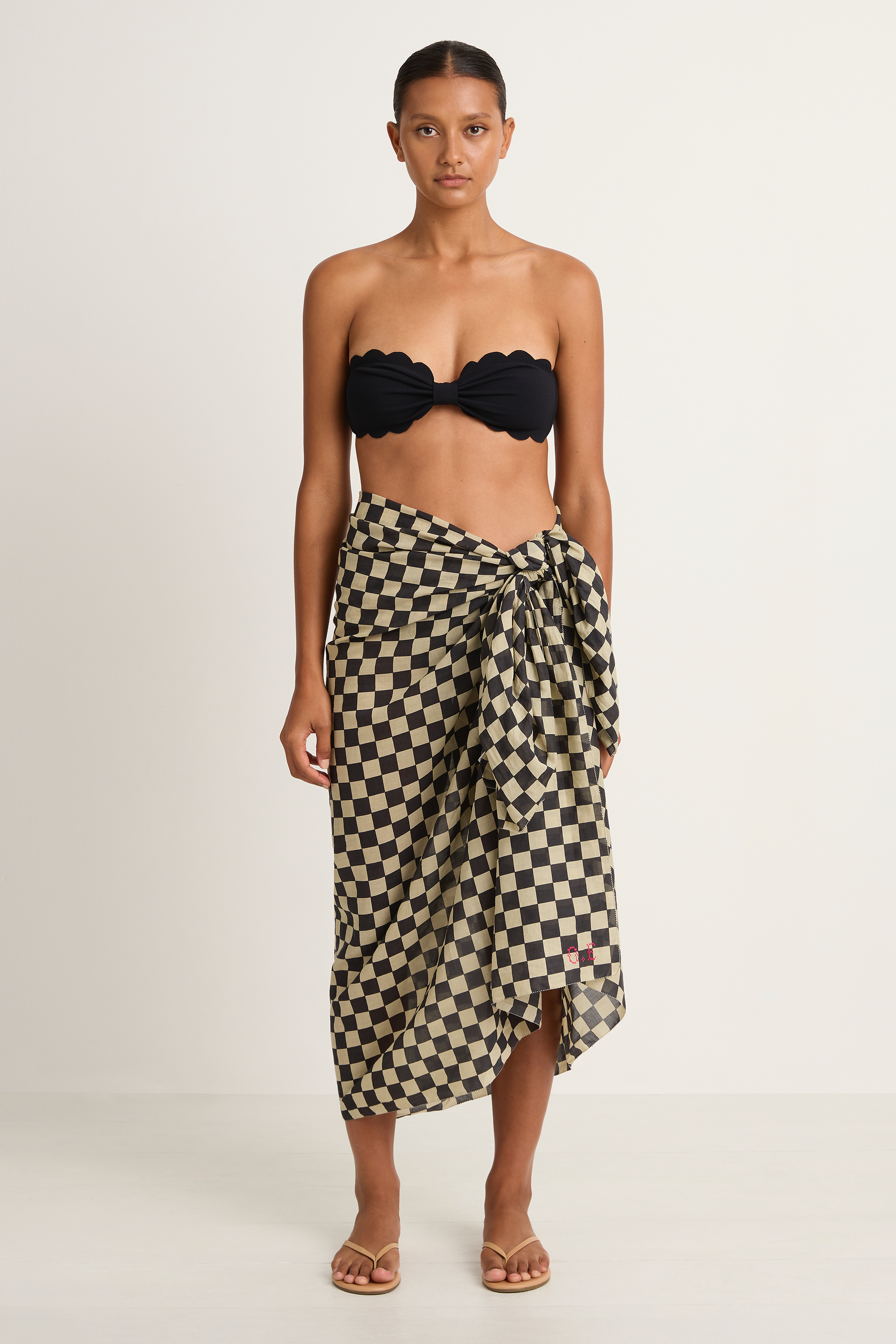 Olympia Etal Wyeth Sarong - Green Check