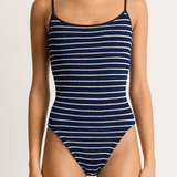 Hunza G Pamela One Piece - Navy White Stripe