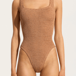 Hunza G Square Neck One-Piece - Metallic Cocoa