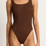 Hunza G Maya one piece - Metallic Chocolate