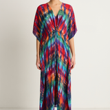 Raquel Allegra Kigali Silk Caftan - Rainbow