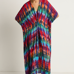 Raquel Allegra Kigali Silk Caftan - Rainbow