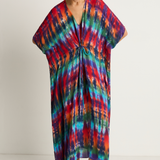 Raquel Allegra Kigali Silk Caftan - Rainbow