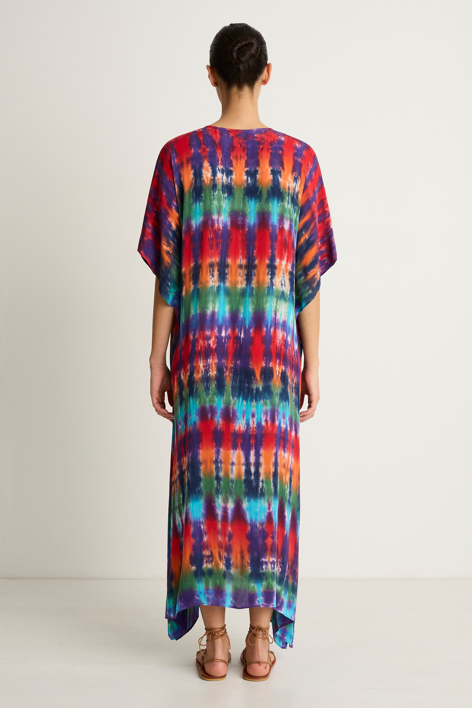 Raquel Allegra Kigali Silk Caftan - Rainbow