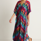 Raquel Allegra Kigali Silk Caftan - Rainbow