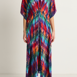 Raquel Allegra Kigali Silk Caftan - Rainbow