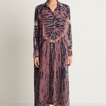 Raquel Allegra Gauze Caftan Shirt Dress - Jasper Navy