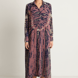 Raquel Allegra Gauze Caftan Shirt Dress - Jasper Navy