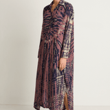 Raquel Allegra Gauze Caftan Shirt Dress - Jasper Navy