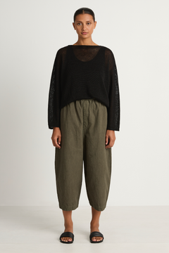 Pas De Calais Normandy Vintage Linen Pullover - Black