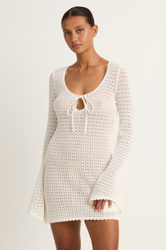 Peony Keyhole Mini Dress - Seashell