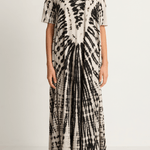 Raquel Allegra Bantu Maxi Dress - Black Dirty White