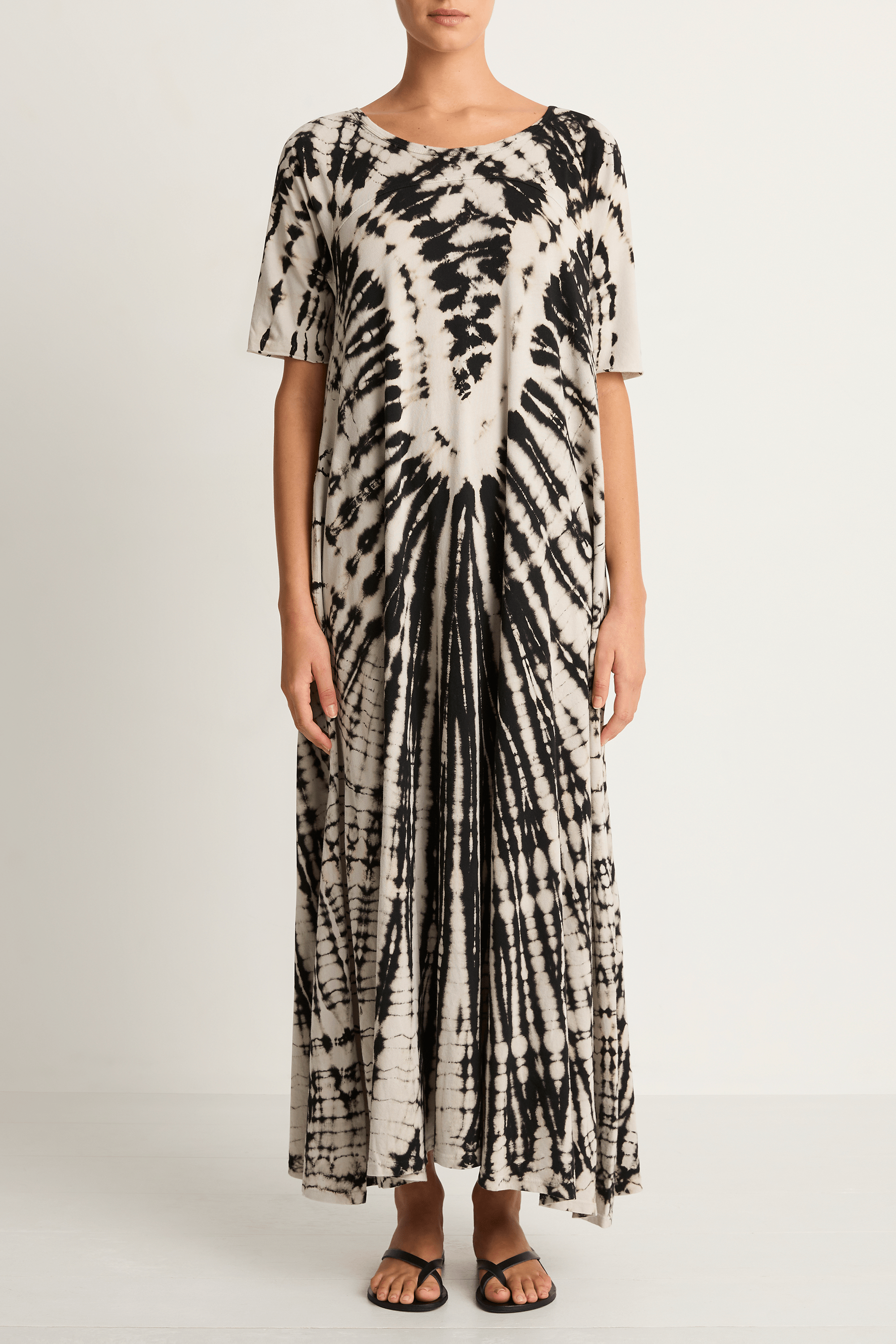 Raquel Allegra Bantu Maxi Dress - Black Dirty White